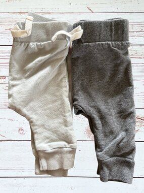 Gerber 0-3 Month Jogger Pants with Faux Drawstring-- Set of 2